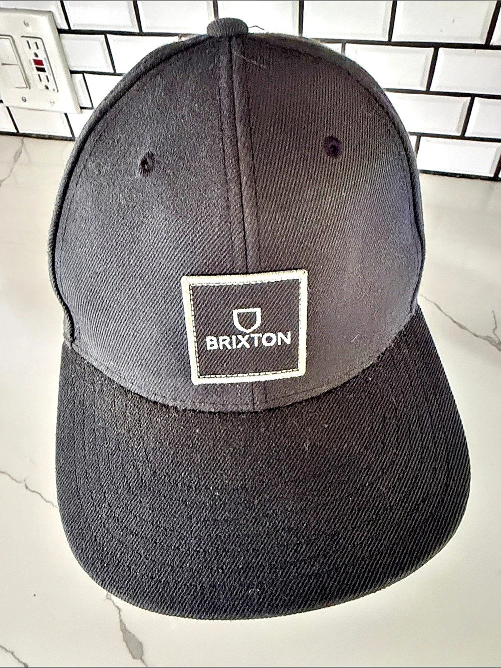 Brixton Alpha Block NetPlus Black/Charcoal Grey Adjustable Snapback Hat, OS